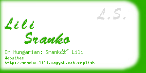 lili sranko business card